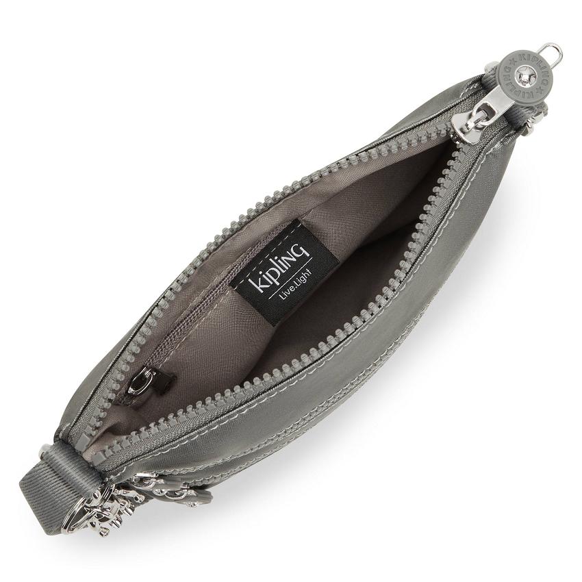 Kipling Keiko Metallic Handbags Grey Metal | UKKi1807S