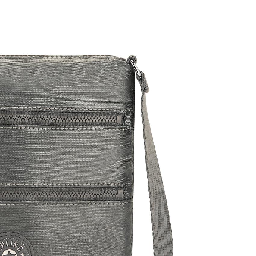 Kipling Keiko Metallic Handbags Grey Metal | UKKi1807S