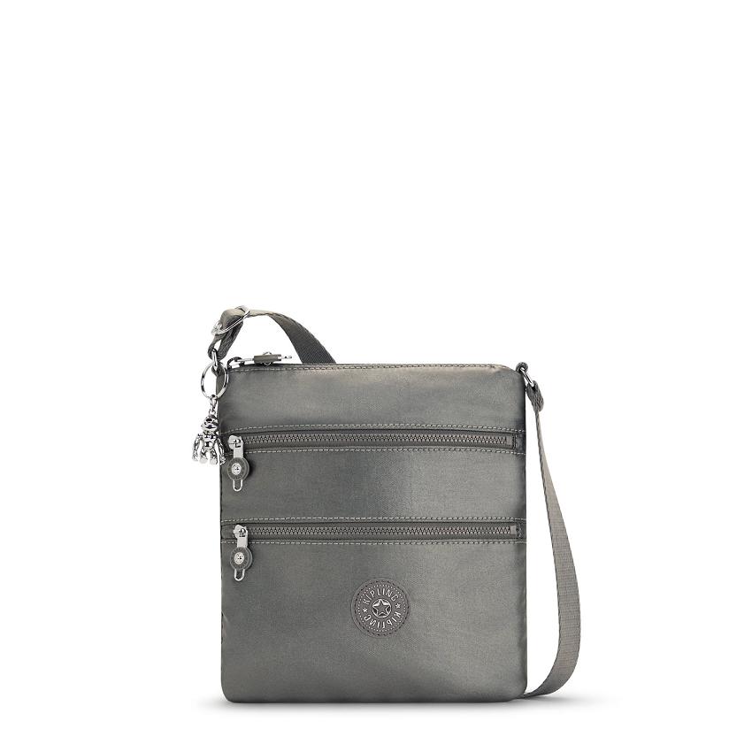 Kipling Keiko Metallic Handbags Grey Metal | UKKi1807S
