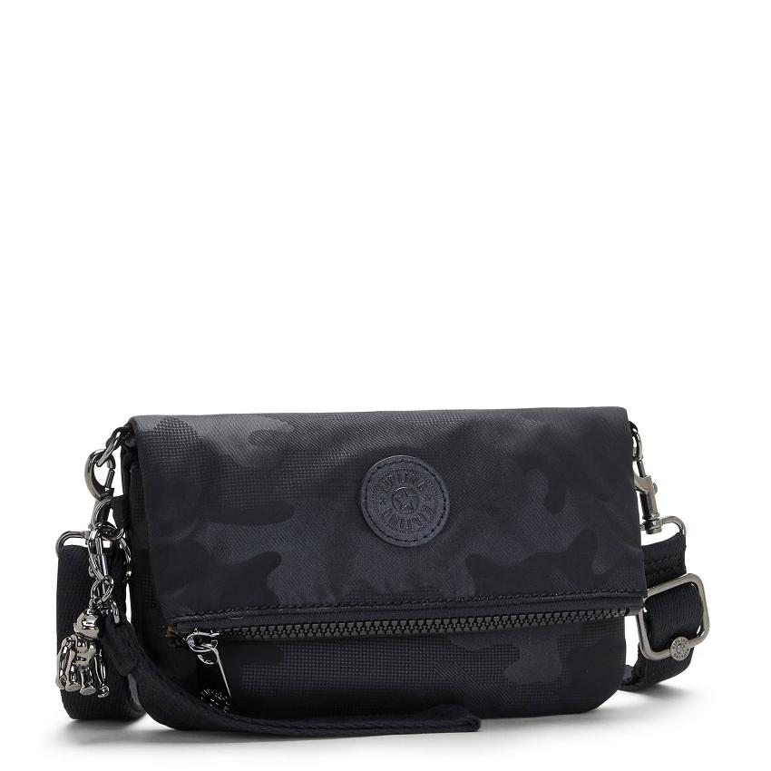Kipling Lynne Crossbody Bags Black Camo | UKKi1636H
