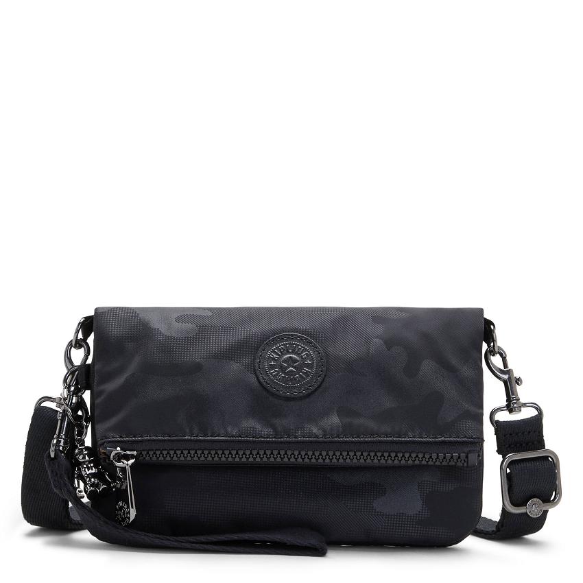 Kipling Lynne Crossbody Bags Black Camo | UKKi1636H