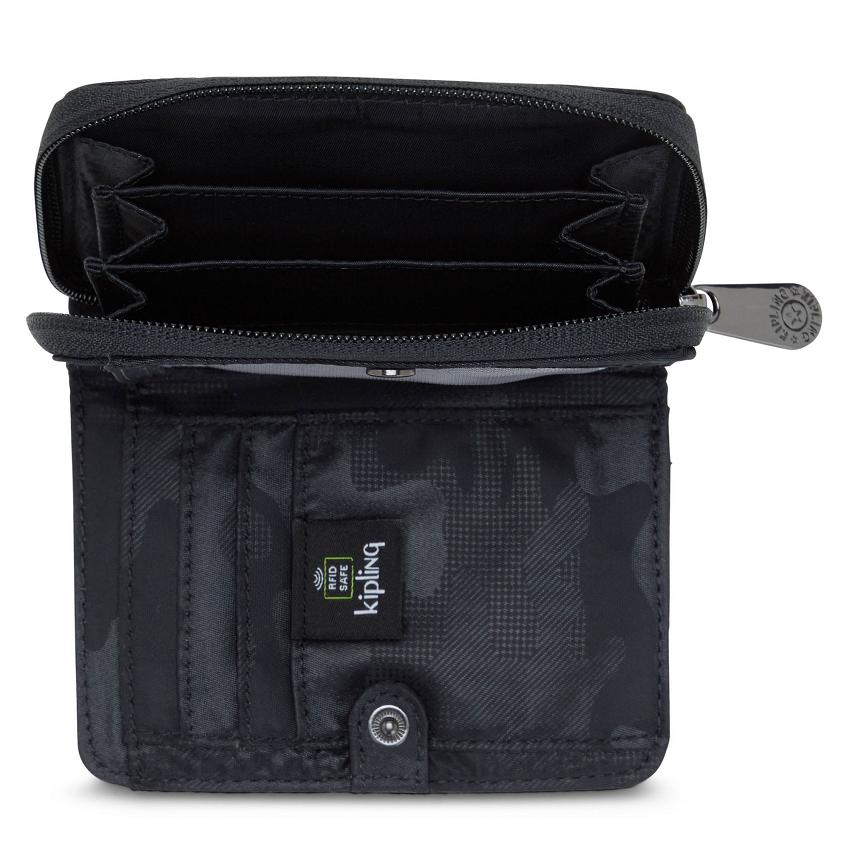 Kipling Money Love Wallets Black Camo | UKKi1177M