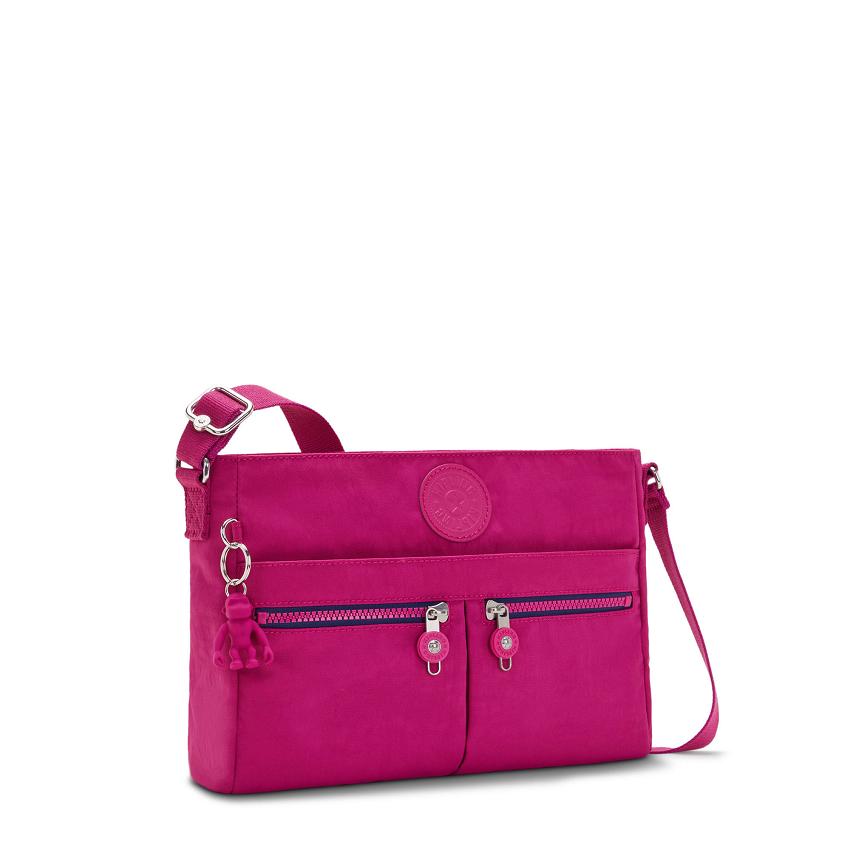 Kipling New Angie Crossbody Bags Pink Fuchsia | UKKi1646O