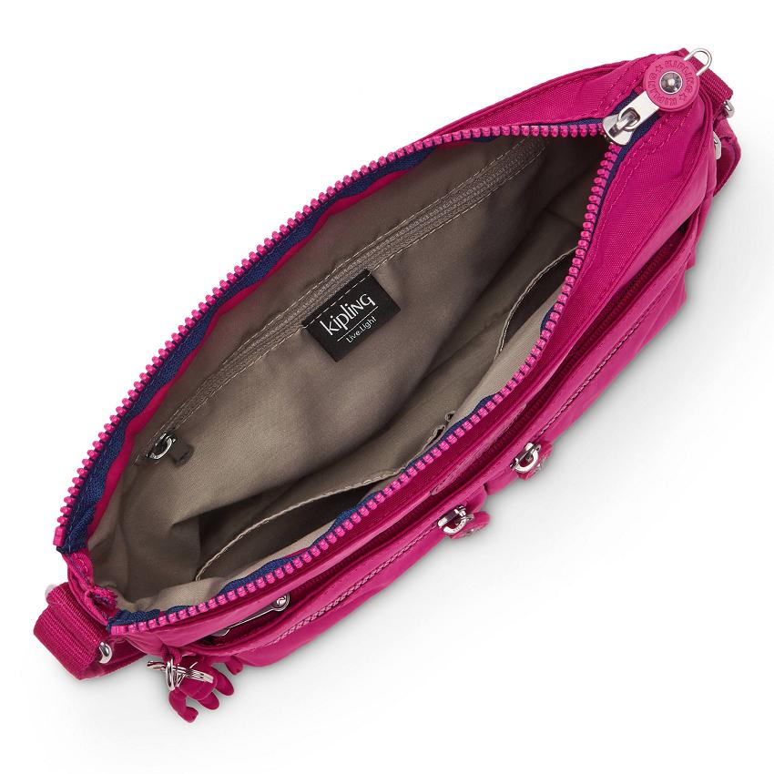 Kipling New Angie Crossbody Bags Pink Fuchsia | UKKi1646O
