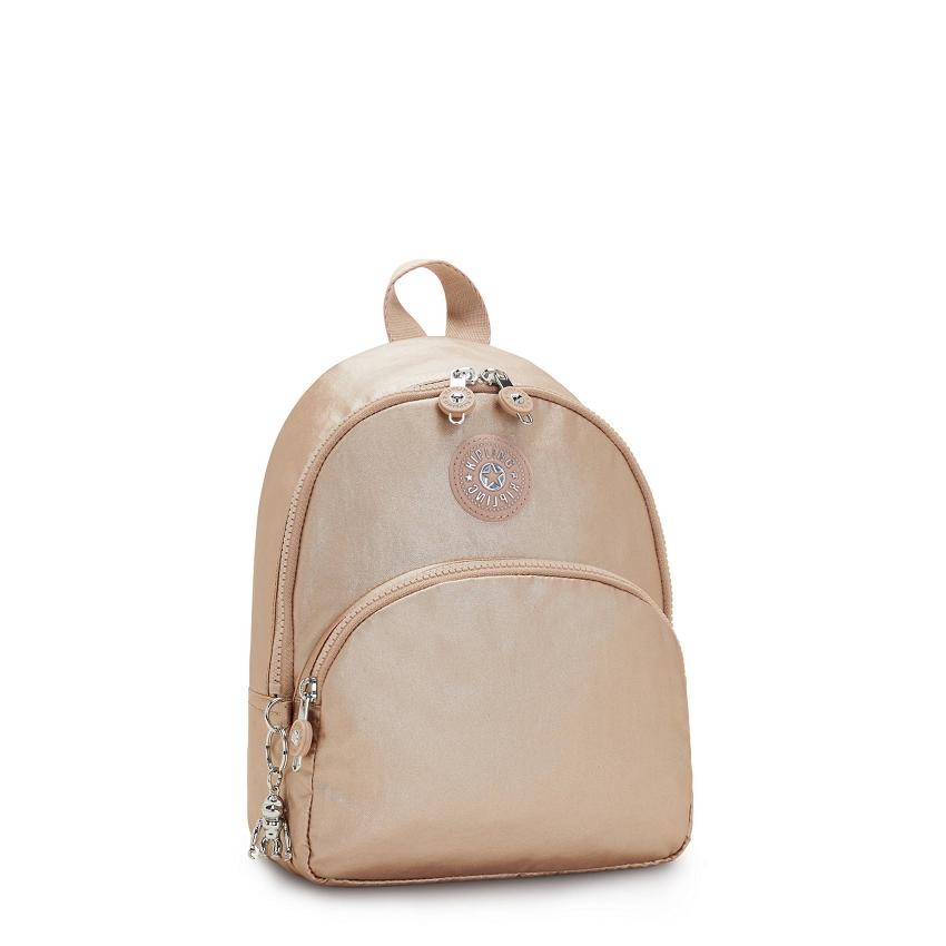 Kipling Paola Metallic Backpacks Gold Metal | UKKi1355D