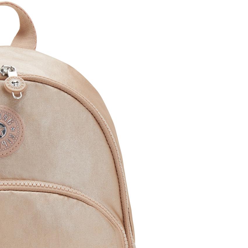 Kipling Paola Metallic Backpacks Gold Metal | UKKi1355D