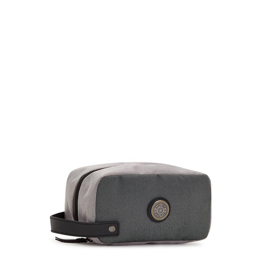 Kipling Riaz Toiletry Bags Grey Black | UKKi2078Q