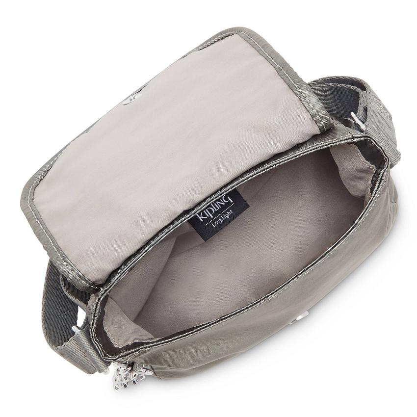 Kipling Sabian Metallic Handbags Grey Metal | UKKi1809G