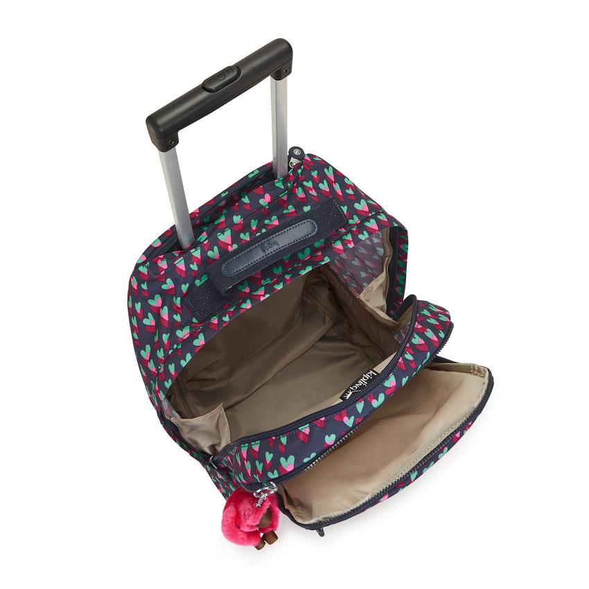 Kipling Sanaa Rolling Backpacks Black Pink | UKKi2155P