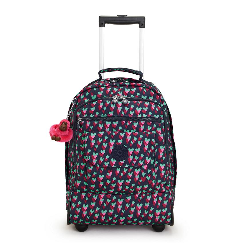 Kipling Sanaa Rolling Backpacks Black Pink | UKKi2155P