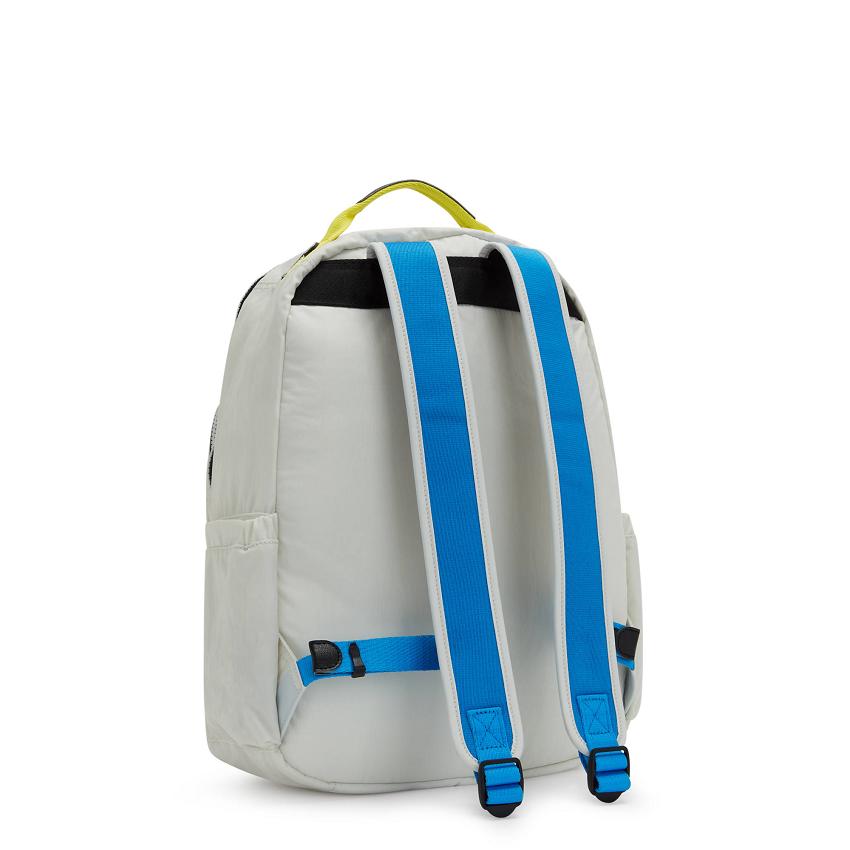Kipling Seoul Large Laptop Backpacks Grey Pink | UKKi1334T