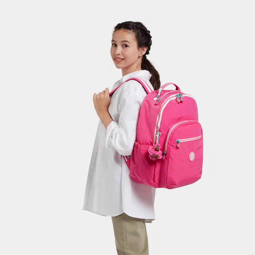Kipling Seoul Large Laptop Backpacks Pink | UKKi2101D