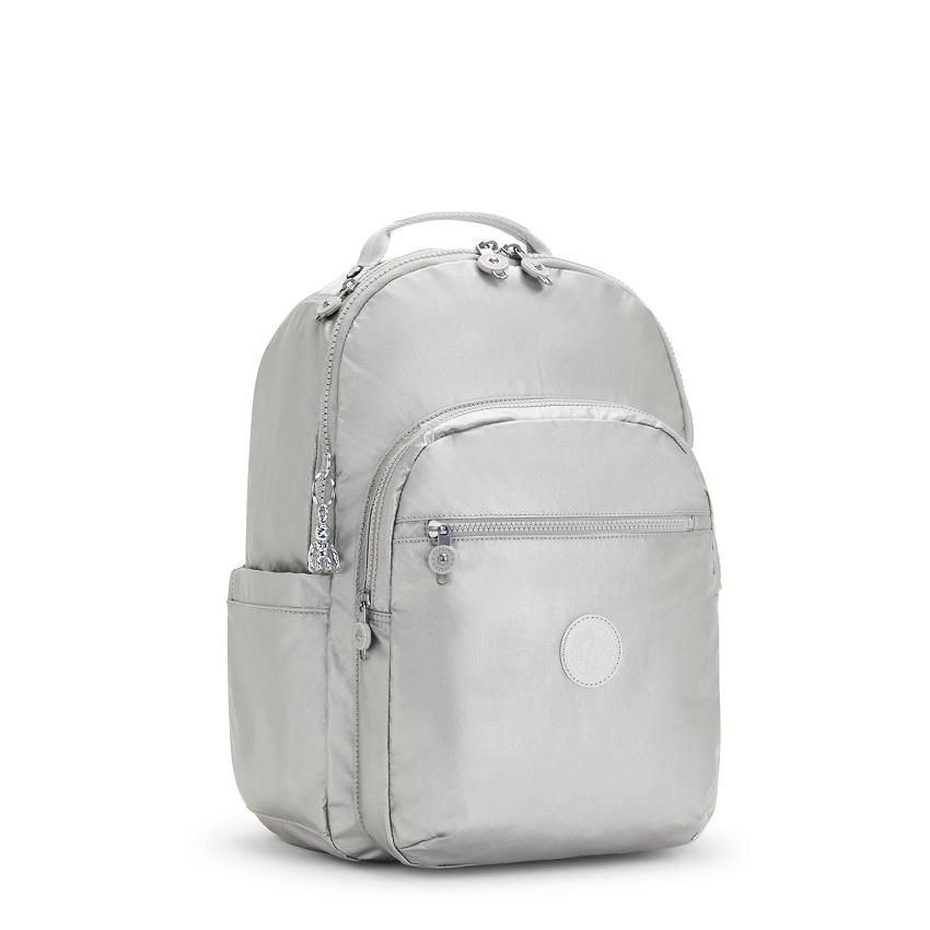 Kipling Seoul Large Laptop Backpacks Silver | UKKi1330Q