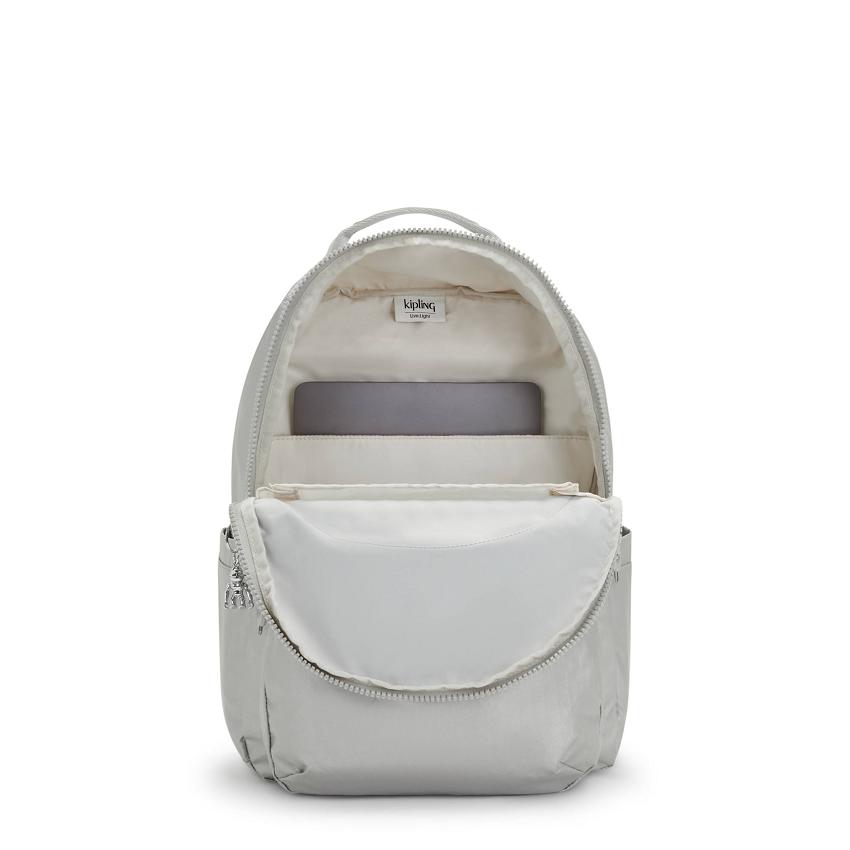 Kipling Seoul Large Laptop Backpacks Silver | UKKi1330Q