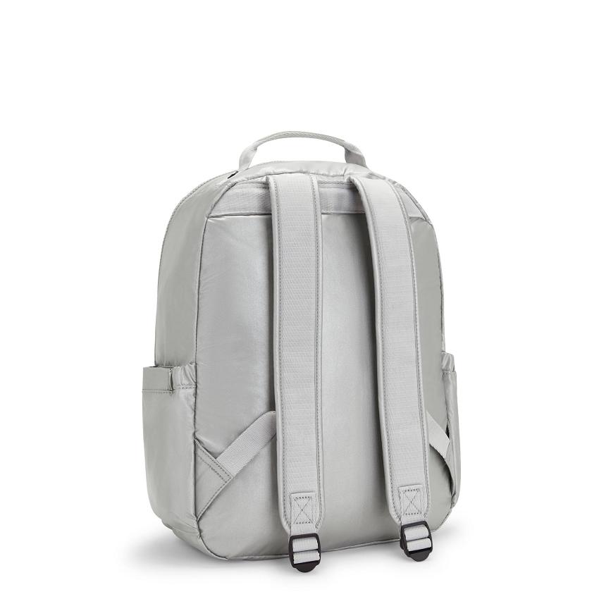 Kipling Seoul Large Laptop Backpacks Silver | UKKi1330Q