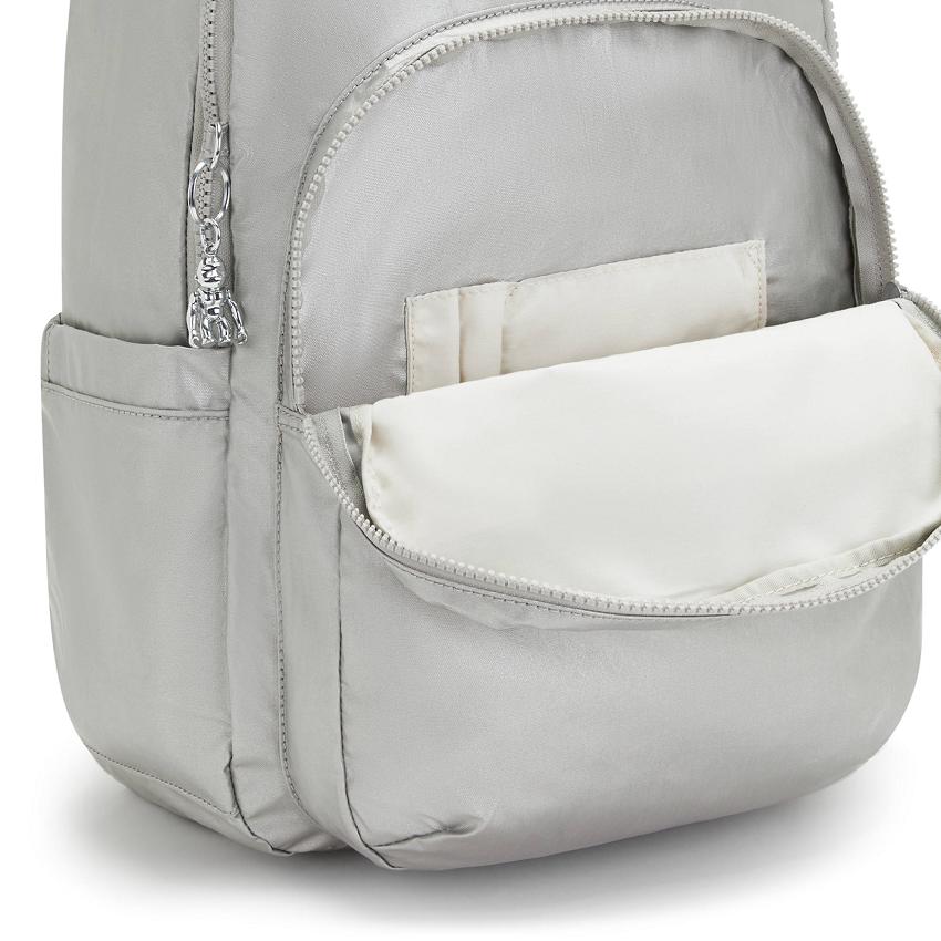 Kipling Seoul Large Laptop Backpacks Silver | UKKi1330Q
