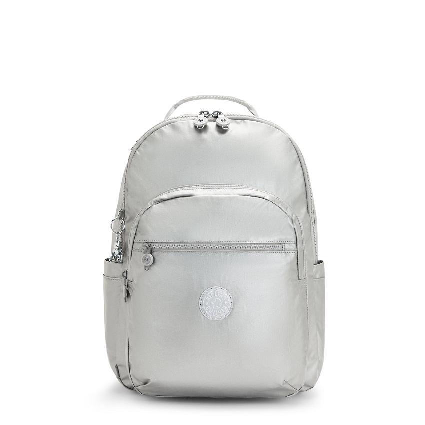 Kipling Seoul Large Laptop Backpacks Silver | UKKi1330Q