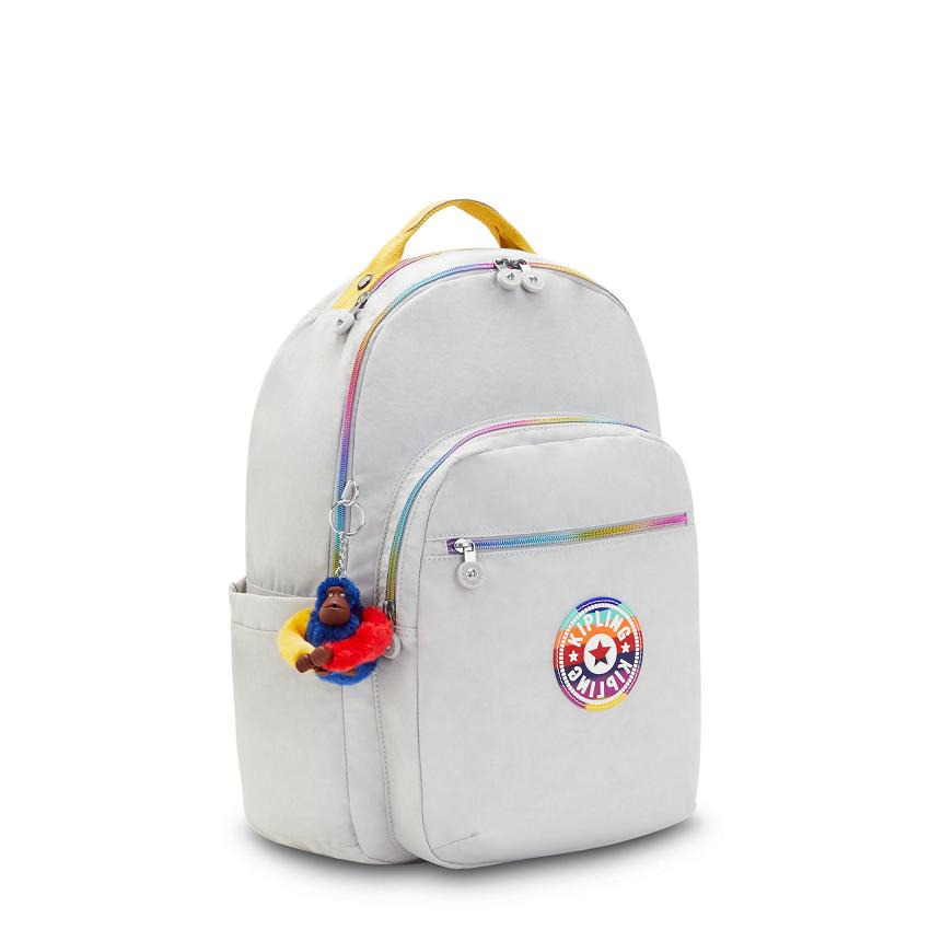 Kipling Seoul Large School Backpacks Grey Multicolor | UKKi2173A