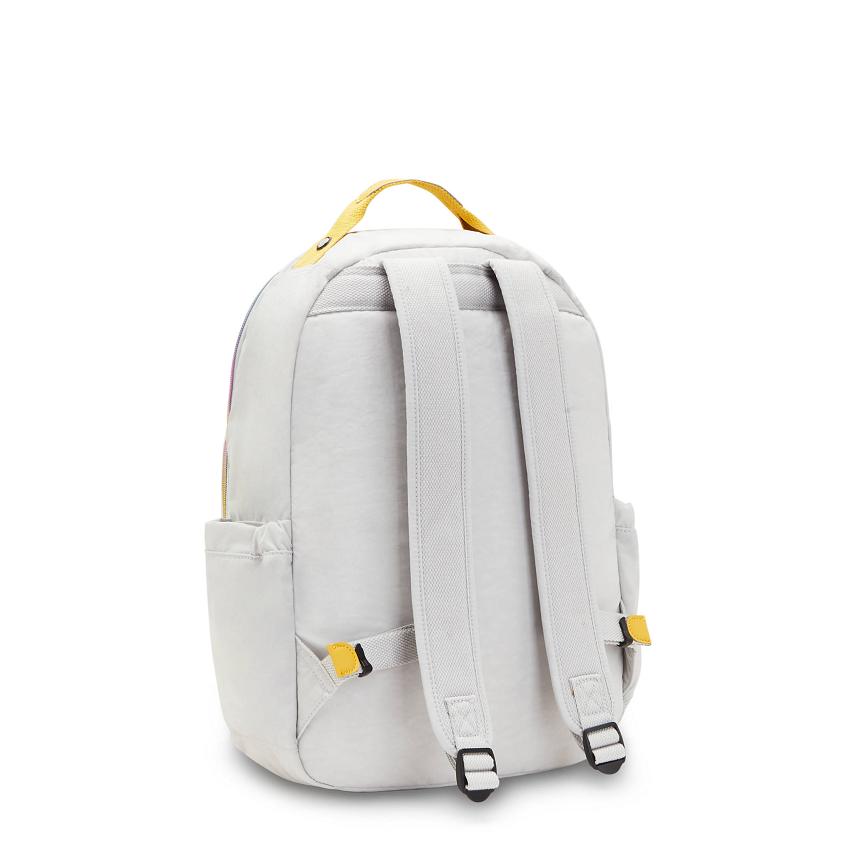 Kipling Seoul Large School Backpacks Grey Multicolor | UKKi2173A