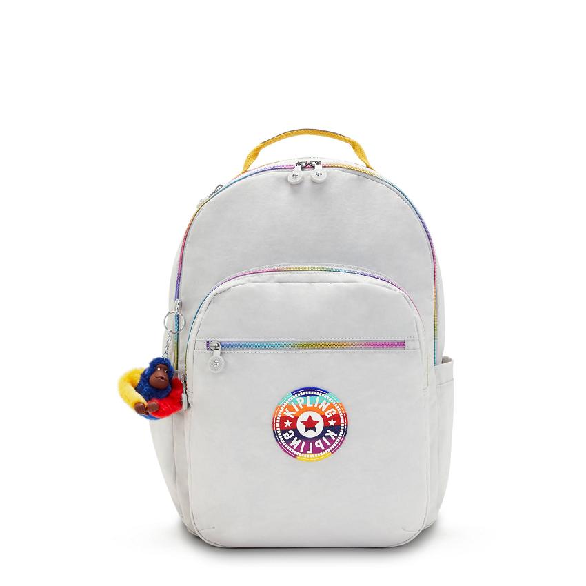Kipling Seoul Large School Backpacks Grey Multicolor | UKKi2173A