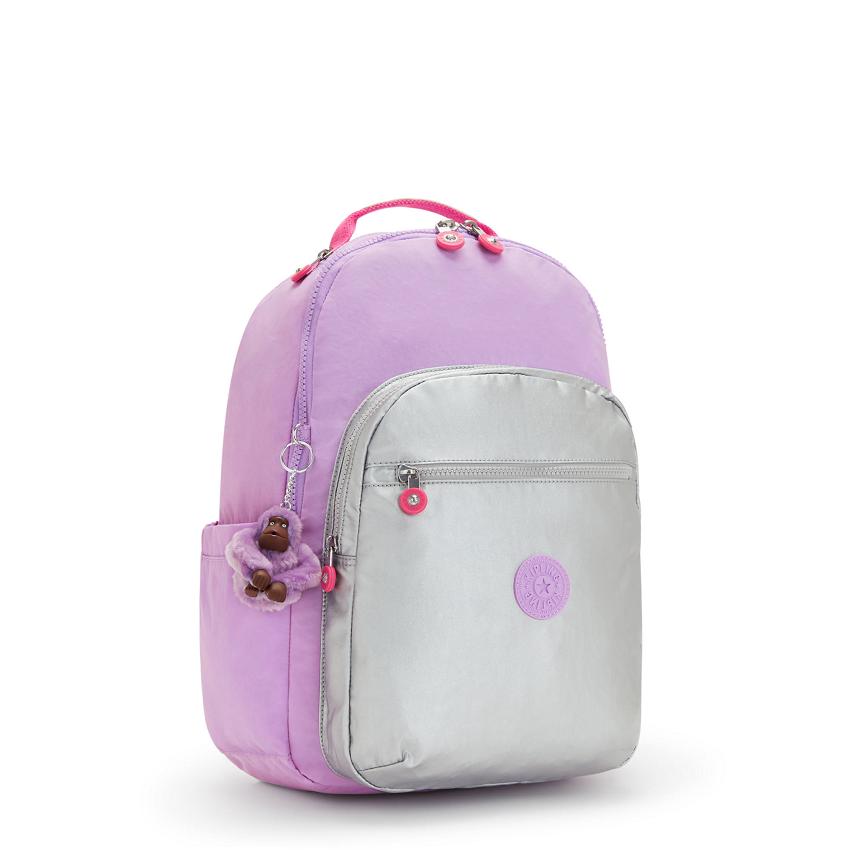 Kipling Seoul Large School Backpacks Purple | UKKi2176H