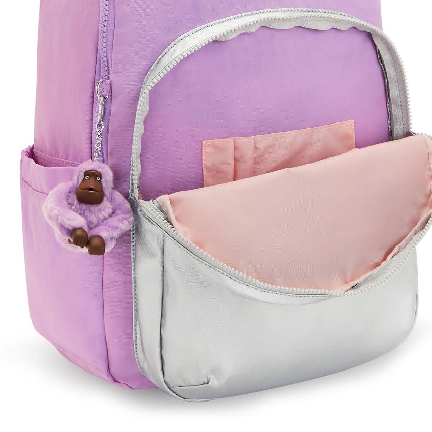 Kipling Seoul Large School Backpacks Purple | UKKi2176H