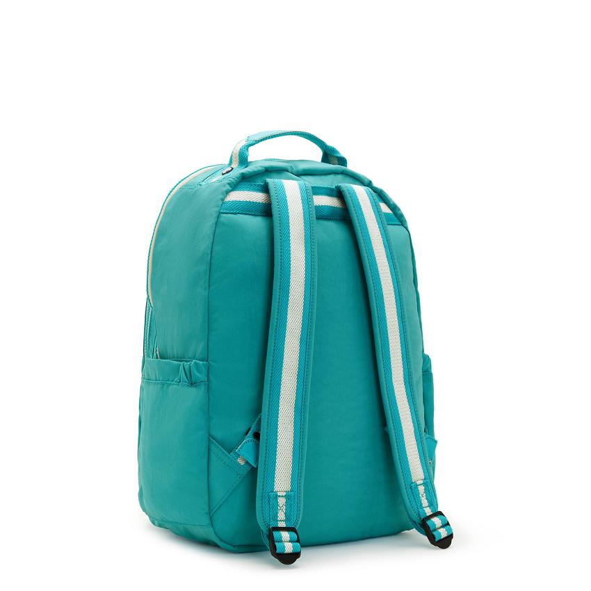 Kipling Seoul Large School Backpacks Turquoise | UKKi2183B