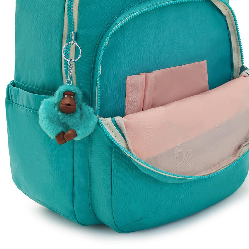 Kipling Seoul Large School Backpacks Turquoise | UKKi2183B