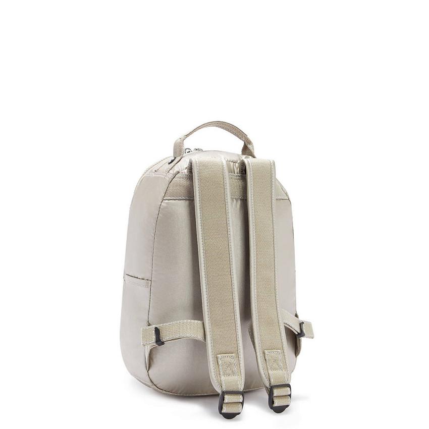 Kipling Seoul Small Travel Backpacks Metal | UKKi1456F
