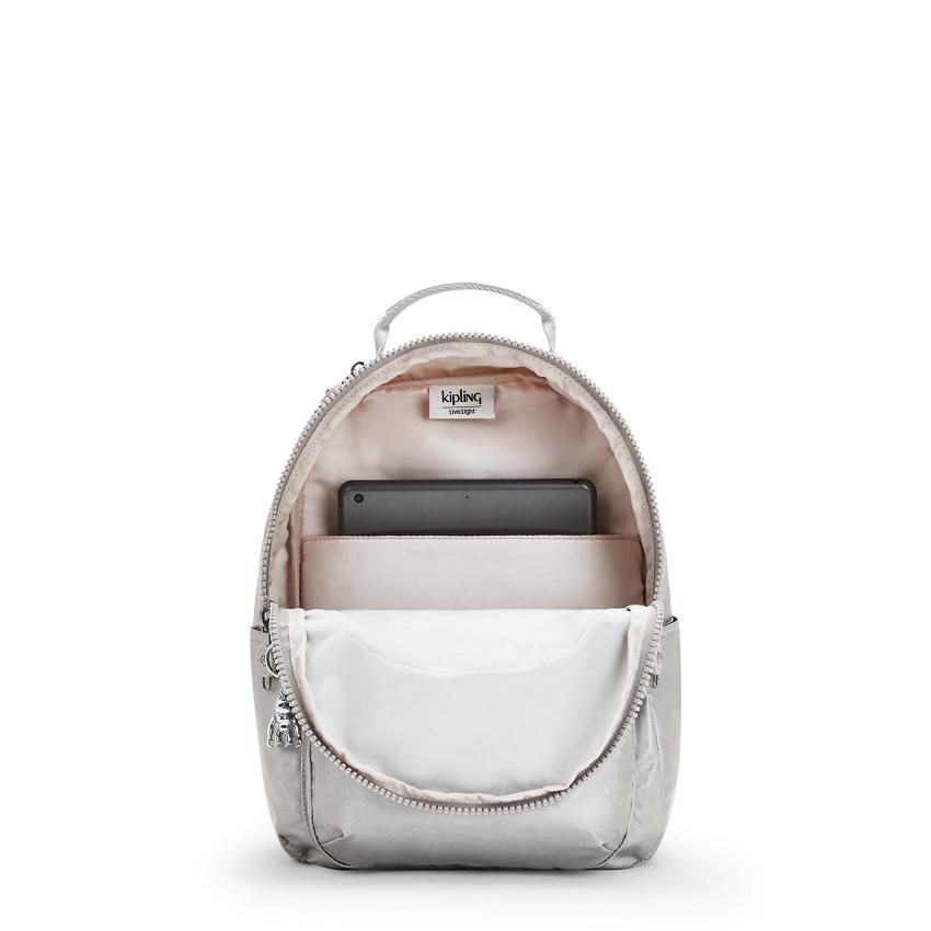 Kipling Seoul Small Travel Backpacks Silver | UKKi1450U
