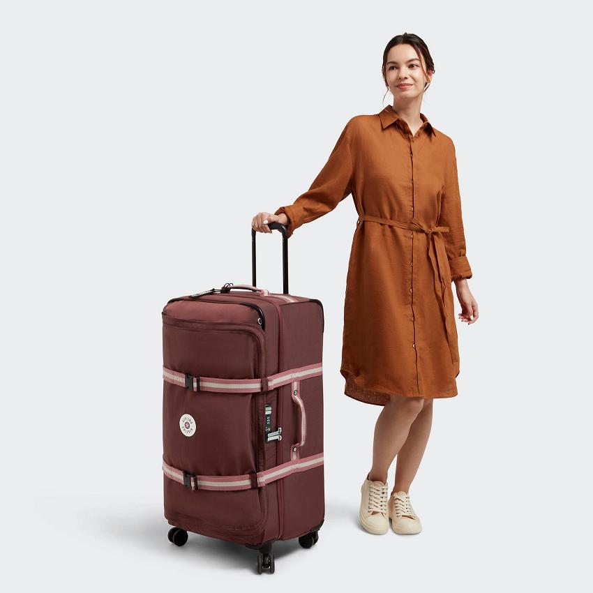 Kipling Spontaneous Large Rolling Luggage Burgundy | UKKi2030G