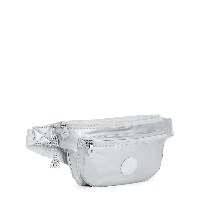 Kipling Yasemina Metallic Handbags Silver | UKKi1815W