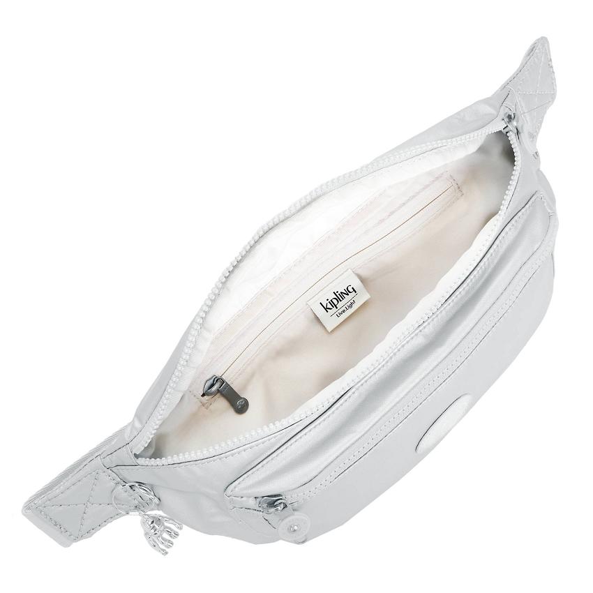 Kipling Yasemina Metallic Handbags Silver | UKKi1815W